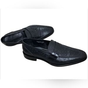 Paul Frederick Ostrich & Croc Embossed Loafers Size 13